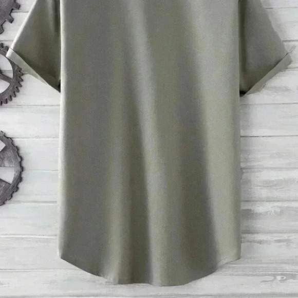 Grey Basic Men's Button Up Shirt - Picture 4 of 6